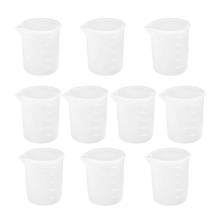 Fashion10-Tazas de silicona para medir, vasos antiadherentes para mezclar, herramientas de pegamento DIY, para manualidades hechas a mano, 100 Ml, 10 Uds. 2024 - compra barato