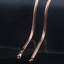 Collar de serpiente de Color oro rosa para hombre y mujer, 1 Uds., 45cm-60cm de largo, 3mm, 4mm, E153 2024 - compra barato
