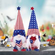 Patriotic Gnome Plush Veterans Day Tomte Standing Figurine for 4th of July Gift G6DA 2024 - buy cheap