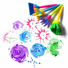 4 шт./компл. DIY Инструменты для рисования Рисование игрушки цветок печать спонжевой насадки комплект, принадлежности для живописи для детей 2024 - купить недорого
