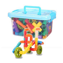 144pcs/box Plastic pipe building blocks spelling toys 3 years old children's desktop water pipe building blocks educational toys 2024 - buy cheap