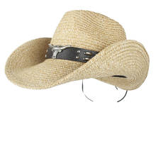 Chapéu caubói ocidental feminino, chapéu de palha vazado para o verão, boêmio, sombrero, feminino, praia, cowgirl, chapéu de sol 2024 - compre barato