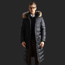 White Goose Down Jacket Men Long Winter Coat Raccoon Fur Collar Plus Size warm Men's Down Jackets 2020 91608 KJ3095 2024 - buy cheap