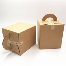 30 шт./лот картон крафт-бумага коробка для переноски для макарон пакет для печенья контейнер бумажные коробки с длинными полосками наклейки 2024 - купить недорого