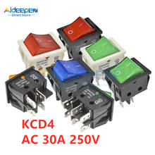 KCD4 переменный ток 30 А 250 В клавишный переключатель 25x31 мм ВКЛ-ВЫКЛ 2 положения 4/6 контактов с выключателем питания 2024 - купить недорого