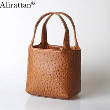 Alirattan New Ostrich Pattern Bucket Bag for Women 2022 High Quality Design Lady Handbags Trendy Autumn Bucket Elegant Tote 2024 - buy cheap