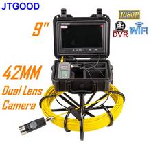 Cámara de inspección de tuberías de doble lente, endoscopio Industrial de drenaje, 42MM, 100M/150M con HD1080P, WiFi, DVR, 16GB 2024 - compra barato