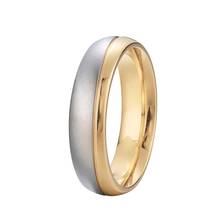 Anel bicolor de aço inoxidável, aliança de casamento, presente para pequenos, anéis masculinos 2024 - compre barato