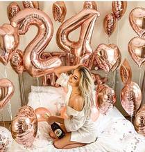 Globos de aluminio con forma de corazón para decoración de fiestas, confeti, helio, para cumpleaños, bodas, Baby Shower 2024 - compra barato