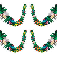 3 м Гавайский фестиваль красочные ткани цветок Гирлянда баннер кокосовые листья Бантинг Гирлянда Декор Гавайские принадлежности для вечеринки, оптом 2024 - купить недорого