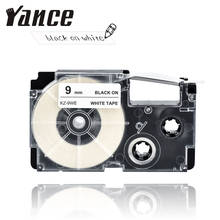 Yance compatible Casio black on white 9mm label printer tape XR-9WE XR9WE XR 9WE for EZ ribbon printer kl-60l kl-120l label tape 2024 - buy cheap