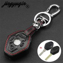 jingyuqin Hand Sewed Leather Car Key Cover For BMWX3 X5 Z3 Z4 3 5 7 Series E38 E39 E46 E83 Keys Protection Case Chain FOB Bag 2024 - buy cheap