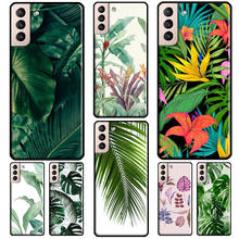Чехол с тропическими листьями для Samsung Galaxy S20 FE S8 S9 S10 Plus Note 9 10 Note 20 Ultra S21 2024 - купить недорого