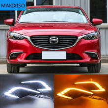 For Mazda 6 Atenza 2016 2017 2018 Daytime Running Light LED DRL fog lamp Driving lights Yellow Turn Signal Lamp 2024 - buy cheap