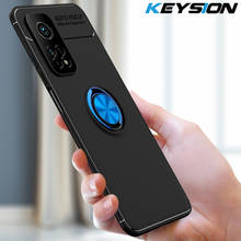 KEYSION Shockproof Case for Xiaomi Mi 10T 10T Pro 5G Soft Silicone Magnetic Ring Stand Phone Back Cover for Xiaomi Mi 10T Lite 2024 - buy cheap