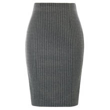 Women Pinstripe Bodycon Skirt OL Lady High Waist Hips-Wrapped Back Split Fashion Casual Business Office Work Skirts Female New 2024 - buy cheap