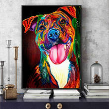 Colourful abstract dog animal print canvas painting animal posters and prints wall pictures for room decoracion frameless 2024 - buy cheap
