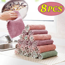 8PCS Microfiber Towel Absorbent Kitchen Cleaning Cloths Non-stick Oil Dish Towel Rags Napkins Tableware Household Cleaning Towel 2024 - купить недорого