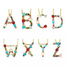 Milangirl-collar con inicial de cobre CZ para mujer, colgante con letras, accesorios de Color dorado, cadena con nombre, joyería 2024 - compra barato