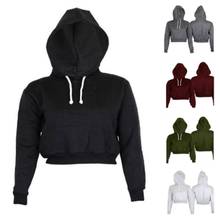 Bigsweety-sudaderas con capucha para mujer, Tops cortos de manga larga, Sudadera corta, chaqueta 2024 - compra barato