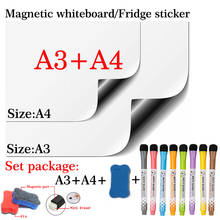2 PCS Magnetic Whiteboard A3+A4 Set Package Dry Erase White Board Calendar Fridge Sticker Message Board Menu Planner Table 2024 - buy cheap