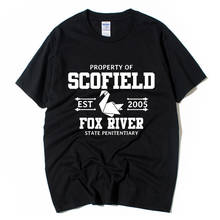 Футболка ZIIART для мальчиков, хлопковая рубашка с коротким рукавом, с изображением бумажной журавляли, побега из тюрьмы, имущества Scofield Fox River State pentiary EST 2024 - купить недорого