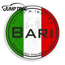 Pegatinas de vinilo Jump Time Bari Italy, pegatinas de viaje con bandera italiana, pegatina de equipaje para ventana de coche, accesorios para coche 2024 - compra barato