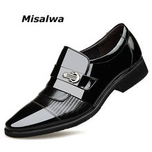 Туфли Misalwa мужские из лакированной натуральной кожи, деловой костюм, Классическая обувь, на шнуровке, оксфорды, без застежки, британская Роскошная обувь 2024 - купить недорого