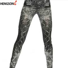 New Slim False Imitation Jeans Fitness Leggins Women Denim Leggings Nine Pants Leggings Black One Size 2024 - buy cheap