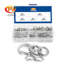 300pcs/box 304 stainless steel lock spring washer set spring washer M3 M4 M5 M6 M8 elastic screw washer assortment kit 2024 - buy cheap