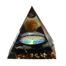 Pirâmide de cristal de ametista orgonita, esfera com obsidiana, pedra natural de cristal, energética para cura, reiki chakra, 60mm 2024 - compre barato