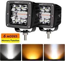 NAO 3inch LED Bar Light 4x4 Offroad Strobe Work Lamp Accessories Dual Color 6 Lighting Modes White Amber 12V 24V Auto Fog Bulb 2024 - buy cheap