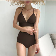 Korean Style Solid Bikini Set Women Padded Biquini Suit Two Pieces Swimwear Swimsuit High Quality Beach Suit 2020 New 2024 - buy cheap