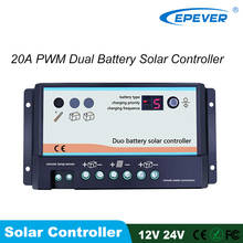 Epever-controlador de carga solar com bateria dupla pwm 12v 24v, automóvel para carros, caravanas, barcos, caminhonetes, etc, com regulador solar mt1 2024 - compre barato
