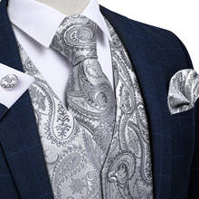 Mens Waistcoat Formal Business Dress Vest Neck Tie Set Casual Slim Fit Vests For Men 100% Silk Men Suit Vest Gilet DiBanGu 2024 - buy cheap