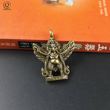 Antique Brass God of Eagle Cross Vajry Pestle Key Chain Pendant Lucky Feng Shui Charms Copper God of Elephant Pestles Keyrings 2024 - buy cheap