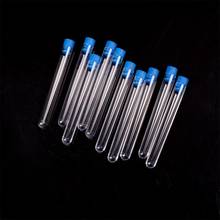 10pcs 12*100mm plastic Test Tubes Rimless  With Push Caps Lab Clear Supplies 2024 - buy cheap