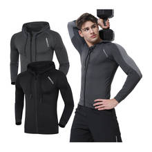 Sports Jackets Men Running Coat Fitness Long Sleeve Hooded Tight Hoodies Zipper Slim Hiking Sweatshirts Male Gym Training 2024 - buy cheap