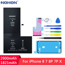 NOHON литий-полимерный аккумулятор для Apple iPhone 8 7 Plus 8Plus 7 Plus X iPhone8 iPhone7 7G 8G Li Bateria, бесплатные инструменты, розничная упаковка 2024 - купить недорого