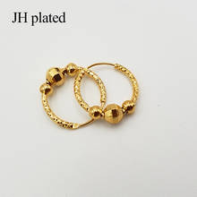 Earrings Fashion 24K Gold Color Small hoop Earrings for Women/Girls Jewelry with Ethiopian Africa Arabia Middle East Best Gifts 2024 - buy cheap