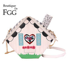 Boutique De FGG Novelty Designer Handbags House Shape Women Crossbody Bag Faux Leather Shoulder Bag Teenage Girls Messenger Bag 2024 - buy cheap