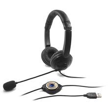 USB Headset With Microphone With Wire Control Headsets Mic Mute Noise Cancelling 9D Stereo Headset Headphones For PC Tablet 2024 - buy cheap