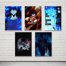 Arte de pared para decoración del hogar, pintura HD impresa, Anime japonés Blue Fire, pósteres modernos, regalo, Cuadros de lienzo, imagen Modular para regalo 2024 - compra barato