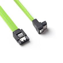 50 см SATA 3,0 III SATA3 7pin кабель для передачи данных правый угол 6 ГБ/сек. SSD Кабели HDD жесткий диск кабель для передачи данных с нейлоновыми рукавами (зеленый) 2024 - купить недорого
