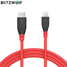 BlitzWolf Type C to Lightning 3A Data Cable W/ MFi Certified PD3.0 Charger Cellphone Fast Charging for iphone 12 Mini Pro Max 2024 - buy cheap