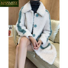 Female Real Fur Coat Vintage Long Sheep Shearing Jacket Women Winter Clothes 2021 Korean 100% Wool Coat Elegant Tops 6971 2024 - buy cheap