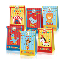 12pcs Circus Theme Birthday Party Decorations Kids Birthday Paper Gift Bags Candy Bags Box Baby Shower Packing Bag Party Supplie 2024 - buy cheap