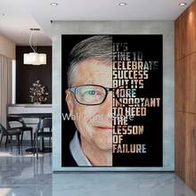 Bill Gate y Steve Jobs-pintura en lienzo con citas motivacionales, carteles artísticos de pared e impresiones, imágenes en sala de línea, decoración del hogar 2024 - compra barato