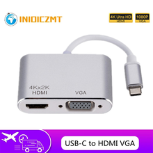 Адаптер INIOICZMT USB C HDMI VGA для ноутбука Macbook Pro Type C к HDMI кабелю 4K конвертер USB Type C разветвитель VGA док-станция 2024 - купить недорого