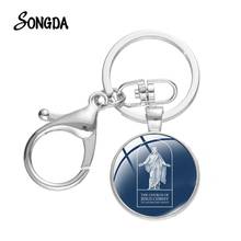 Lds Mormons Art Photo Keychain Ancient Relief Society Mormon Charm Key Chain Crystal Glass Round Key Ring Handicrafts Wholesale 2024 - buy cheap